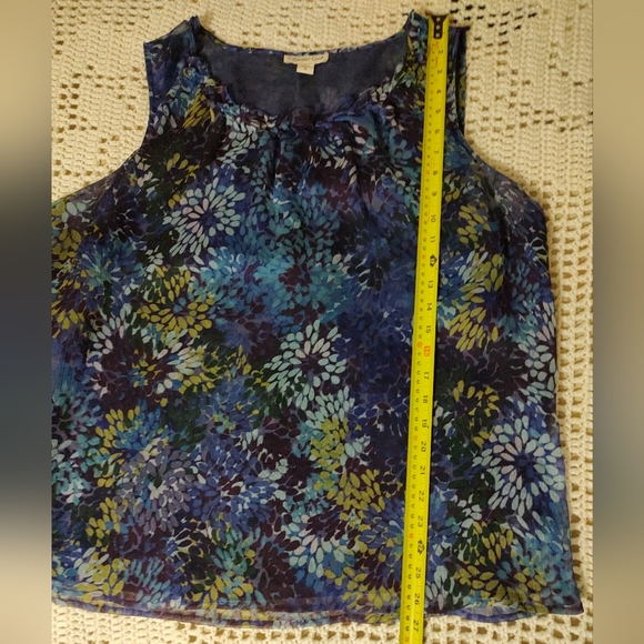 Coldwater Creek Blue Purple Floral Sleeveless Blouse - Picture 10 of 10